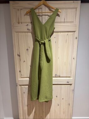 Wilfred Ecoulement Green V-Neck Tie-Waist Wide-Leg Jumpsuit